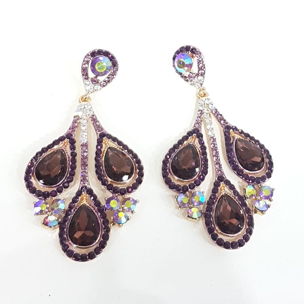 Extravagent Purple Necklace Earring Set