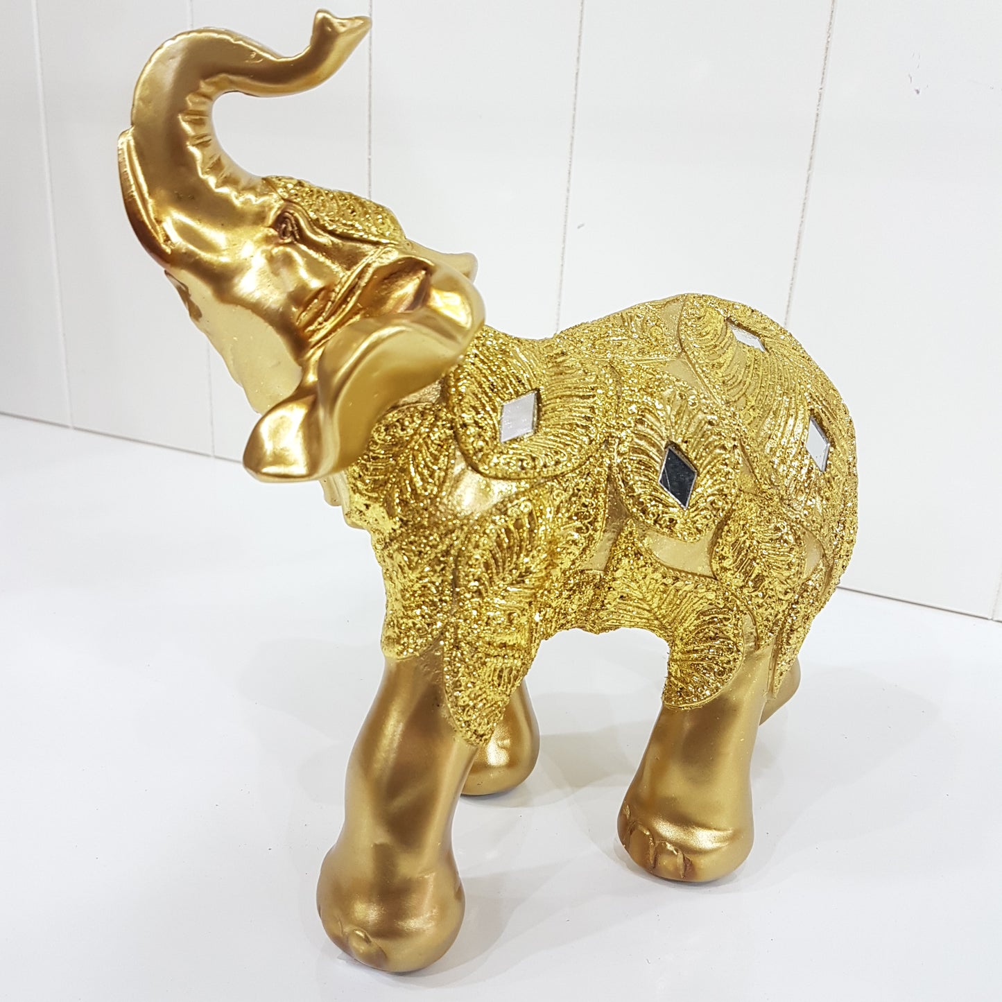 Gold Glitter Elephant Ornament
