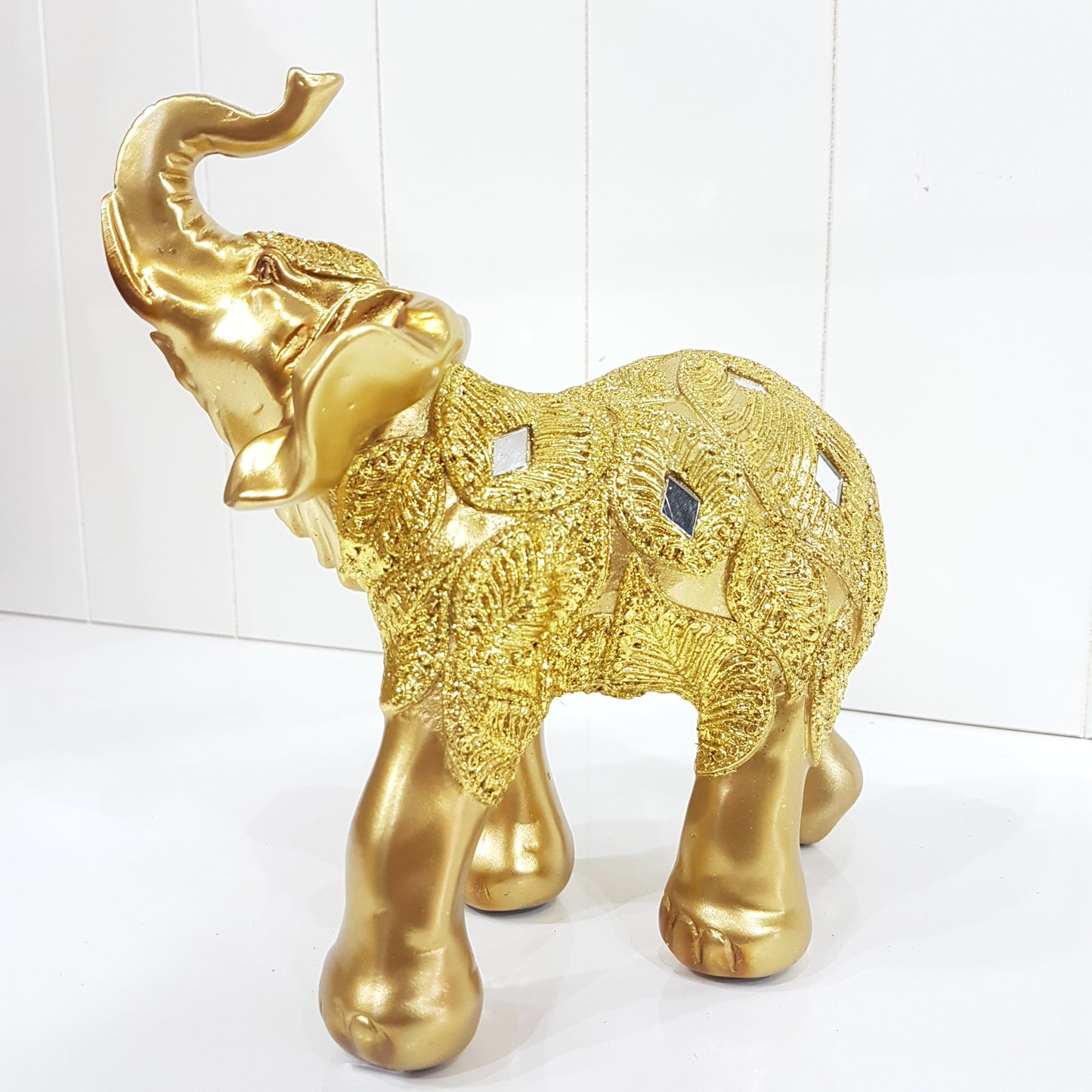 Gold Glitter Elephant Ornament
