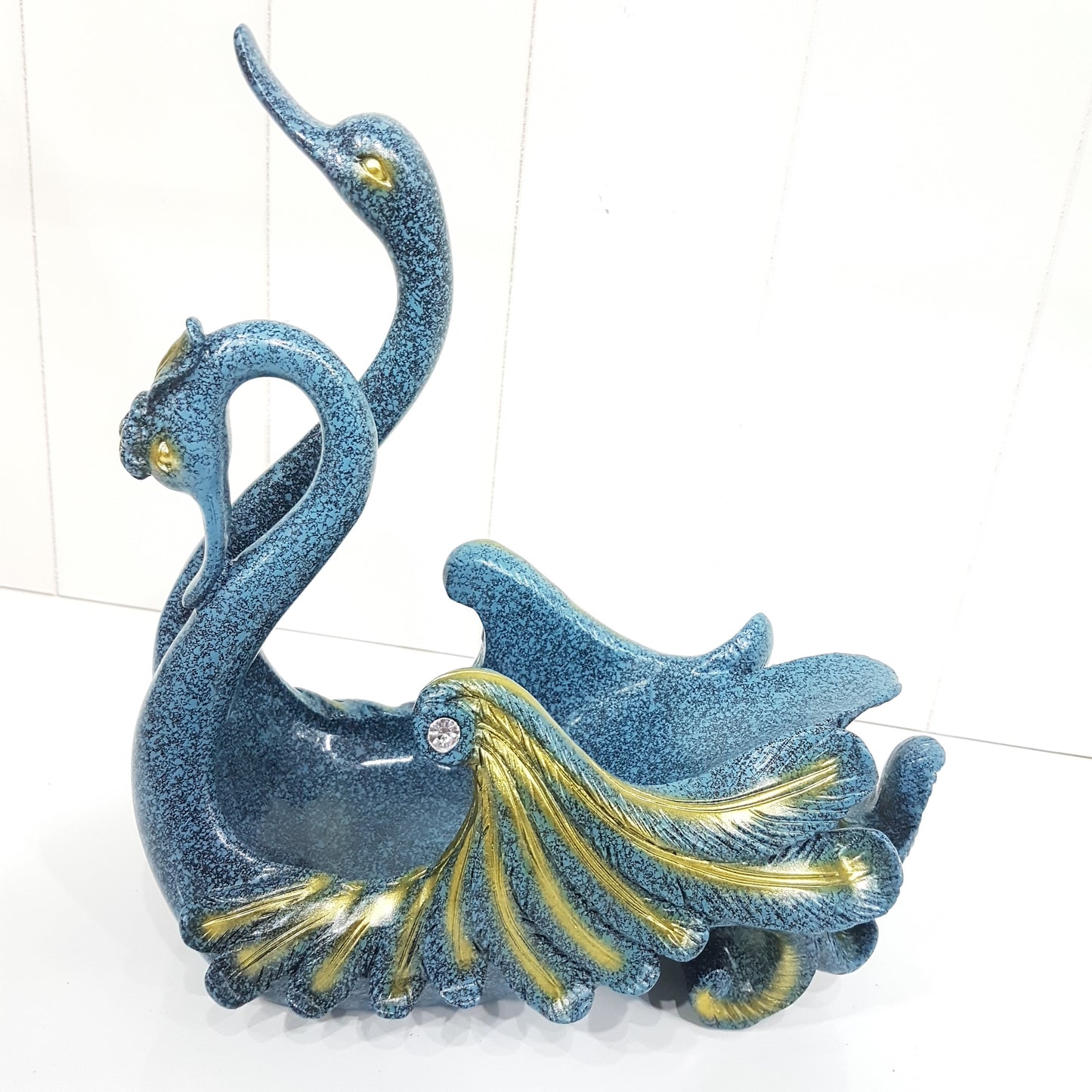 Double Swan Wine Holder Blue Gold