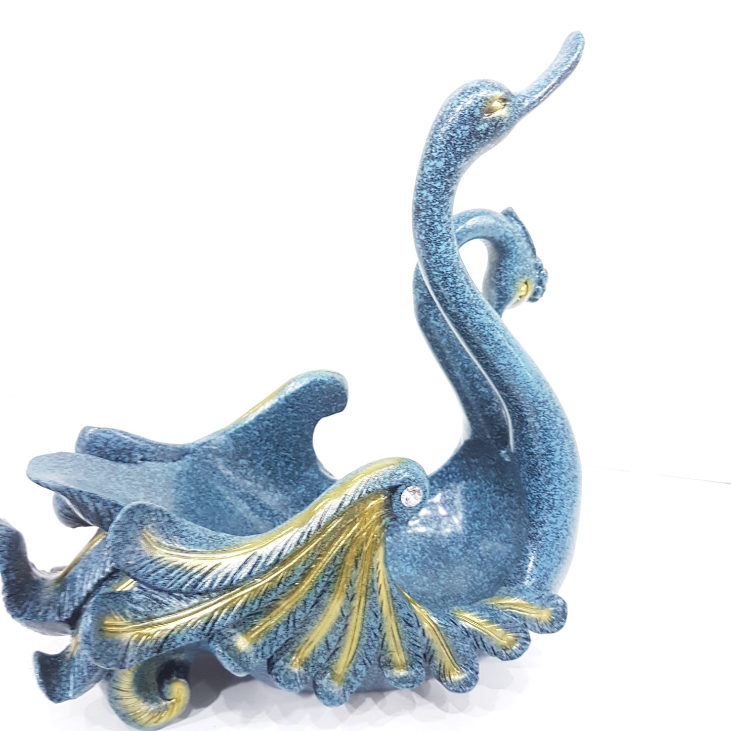 Double Swan Wine Holder Blue Gold