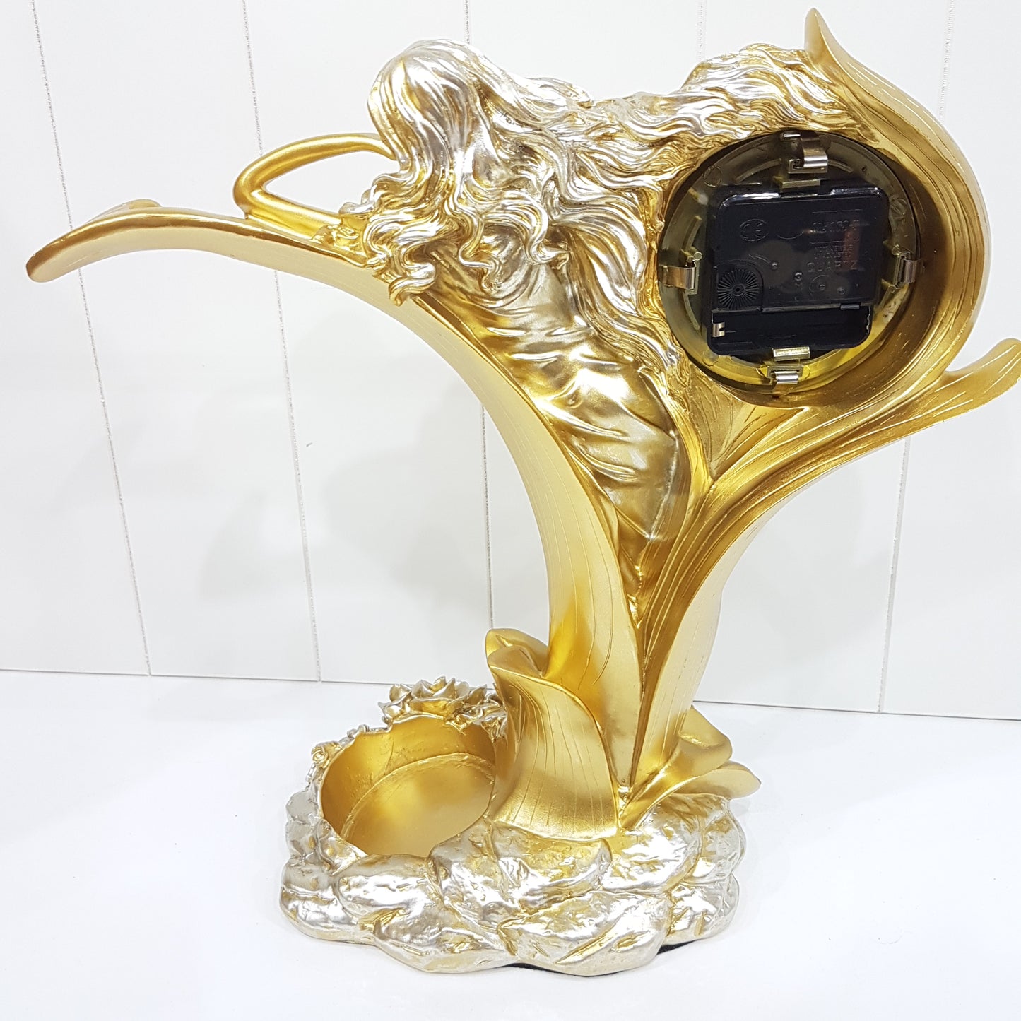 Golden Lady Clock Wine Holder