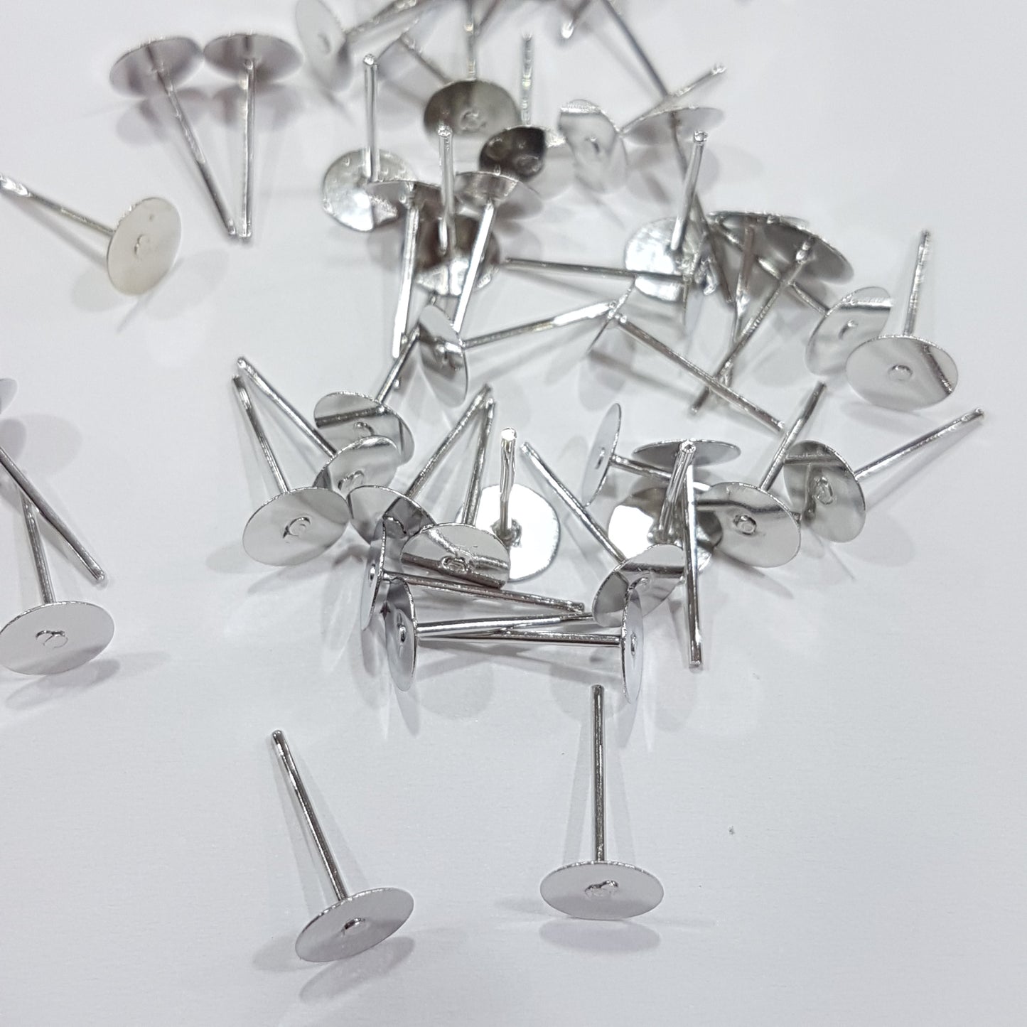 50pc Platinum Silver Earring Posts