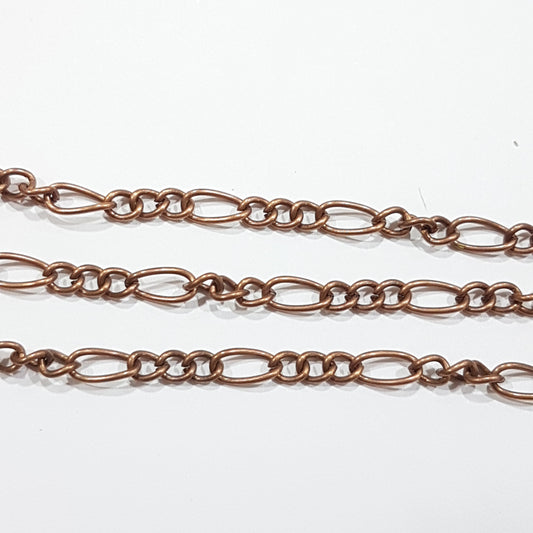 1M Red Copper Figaro Chain