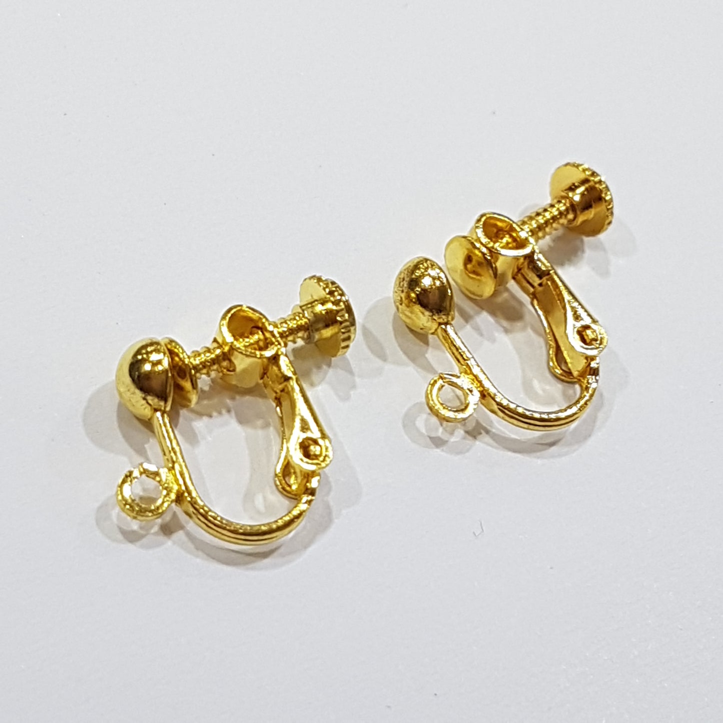 Gold Clip On Screw Earring Component
