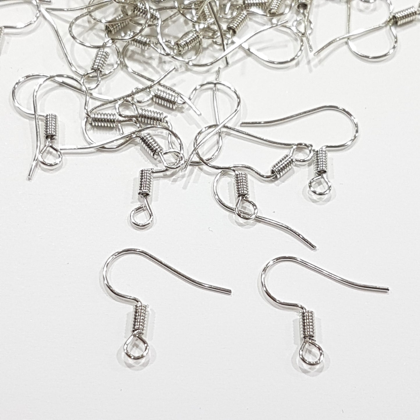 50pc Platinum Silver Earring Hooks