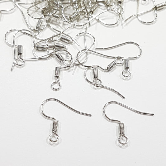 50pc Platinum Silver Earring Hooks