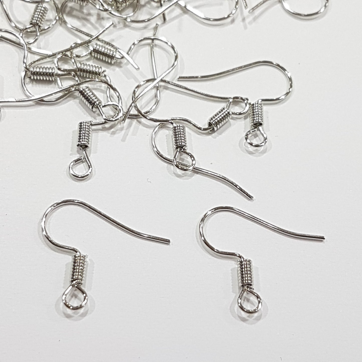 50pc Platinum Silver Earring Hooks