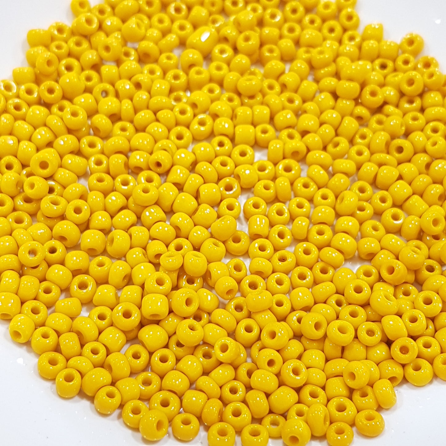 15g 8/0 Yellow Round Seed Beads