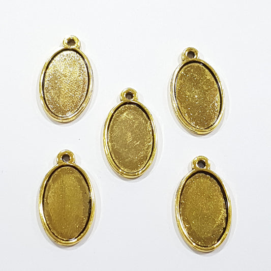 5pc Antique Gold Cabochon Settings