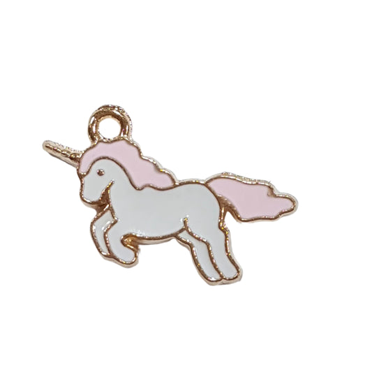 Pink Unicorn Enamel Charm