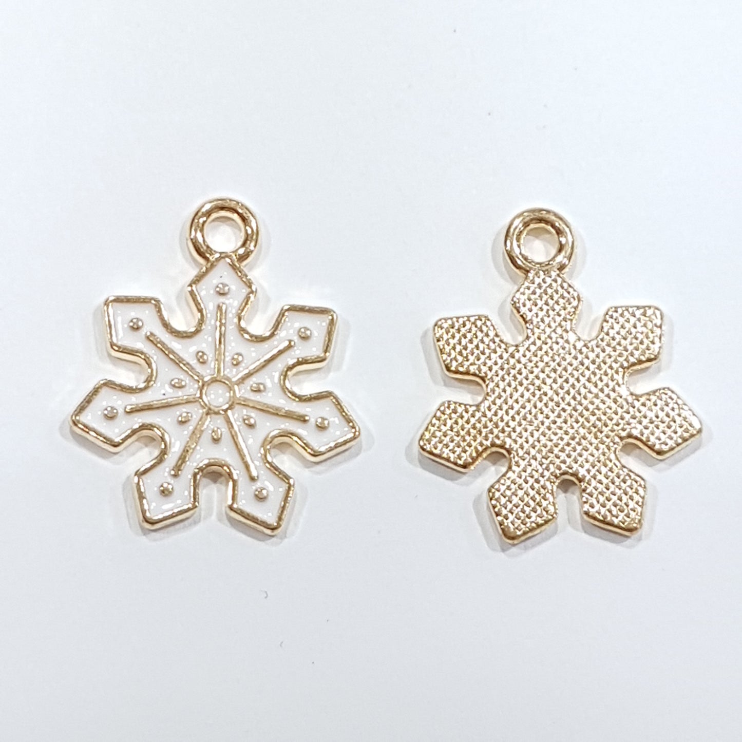 White Snowflake Enamel Charm