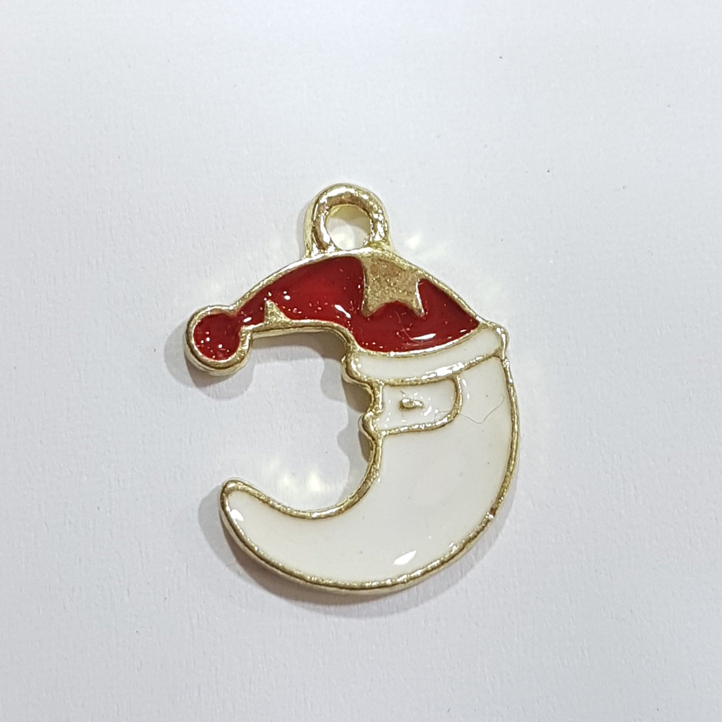 Christmas Moon Enamel Charm