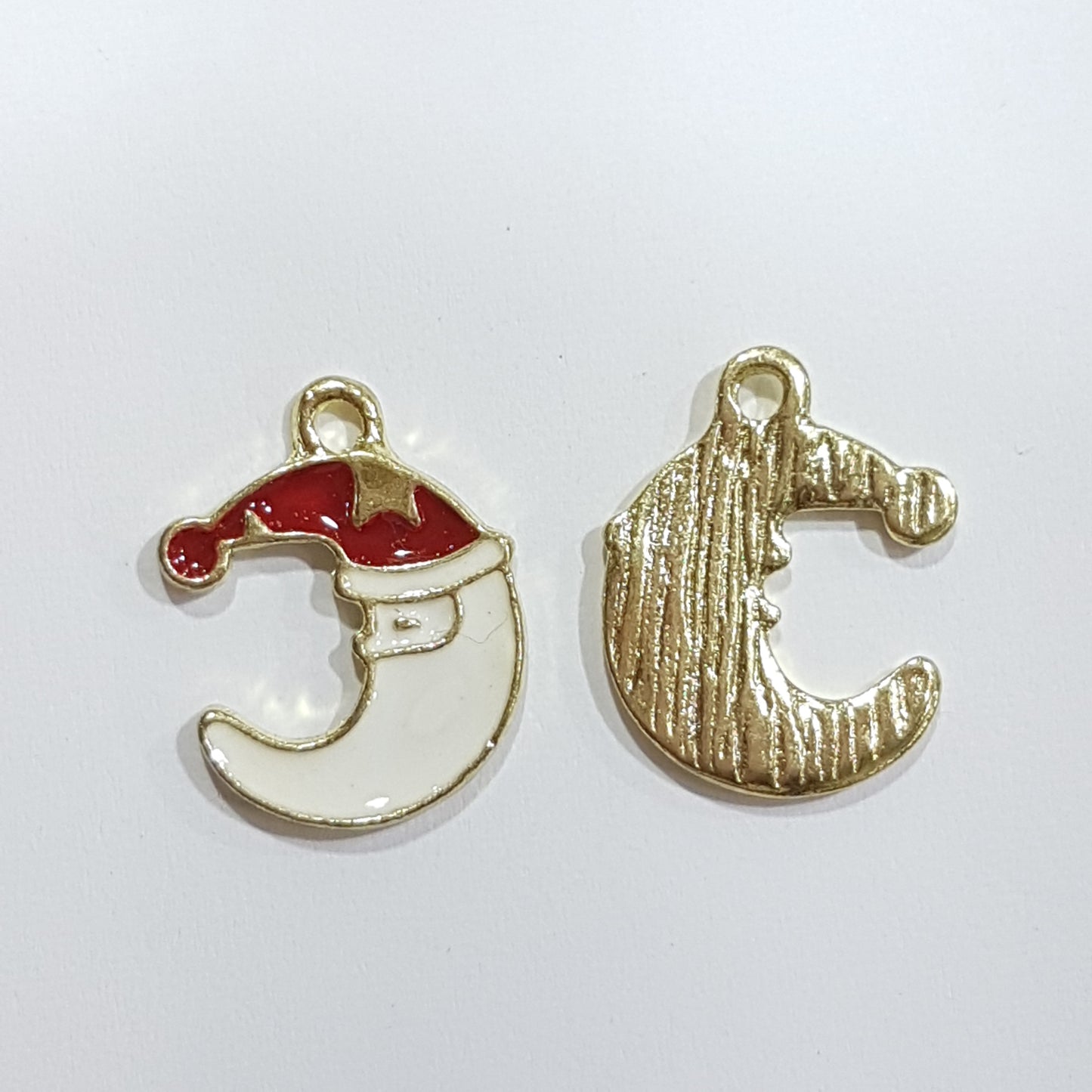 Christmas Moon Enamel Charm