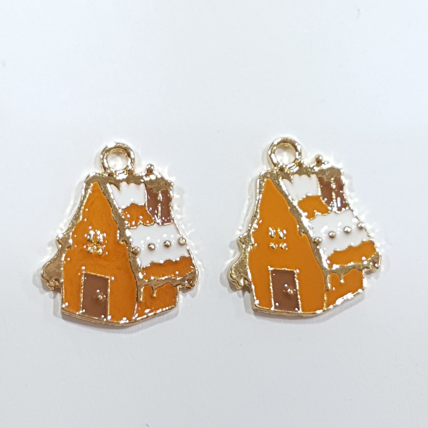 Gingerbread House Enamel Charm