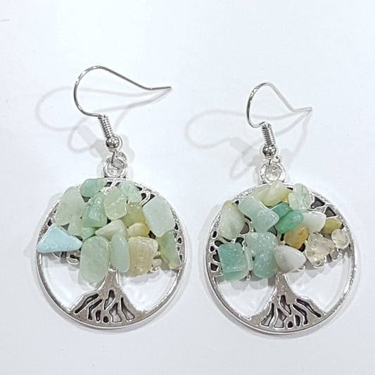 Amazonite Tree Of Life Earrings