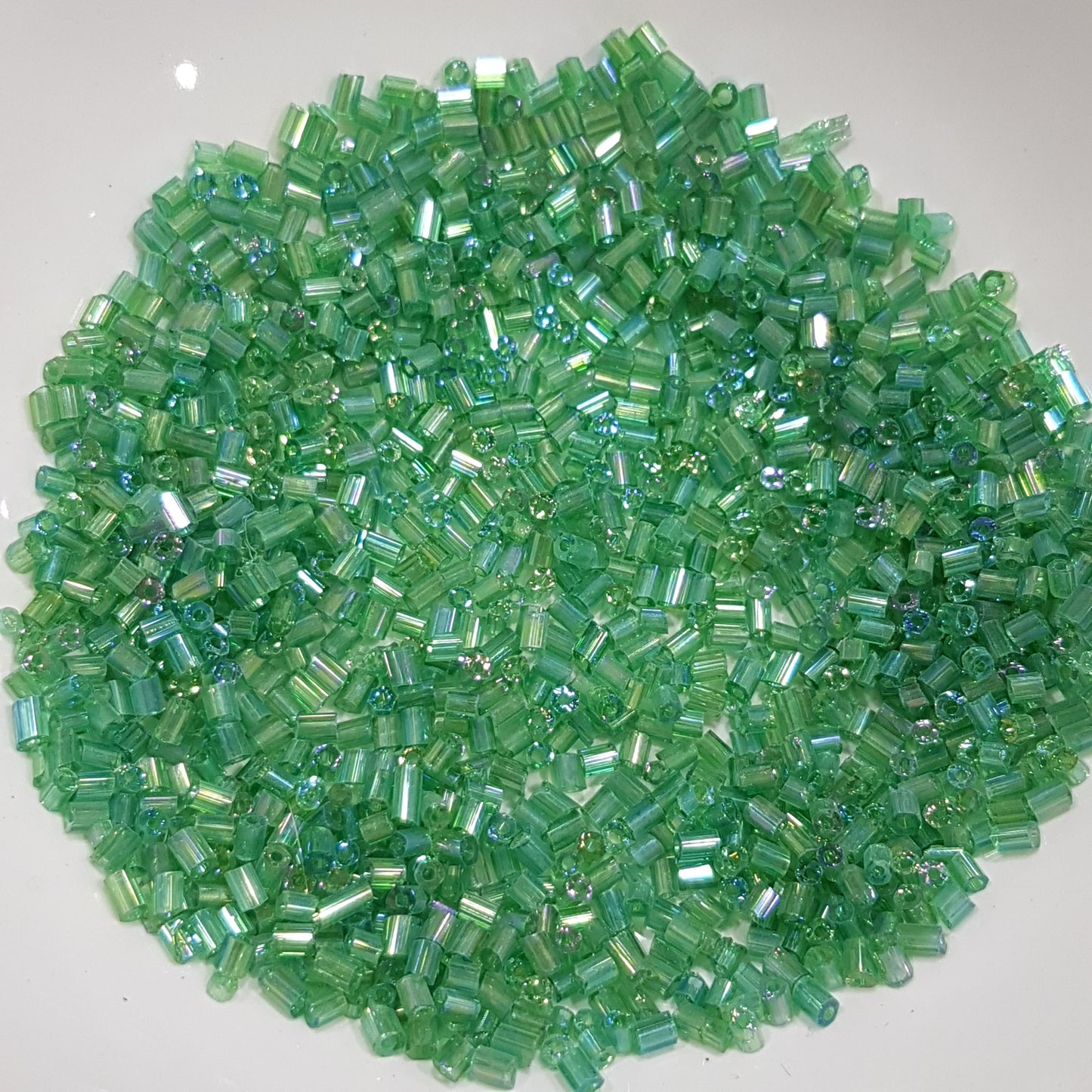 15g 11/0 Green AB 2 Cut Seed Beads