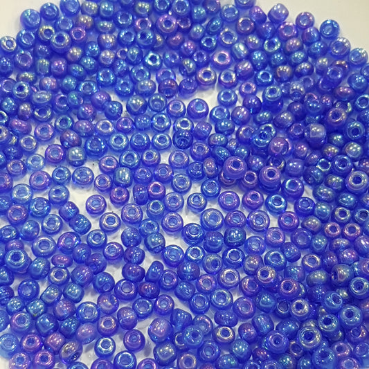 15g 3mm Blue AB Round Seed Beads