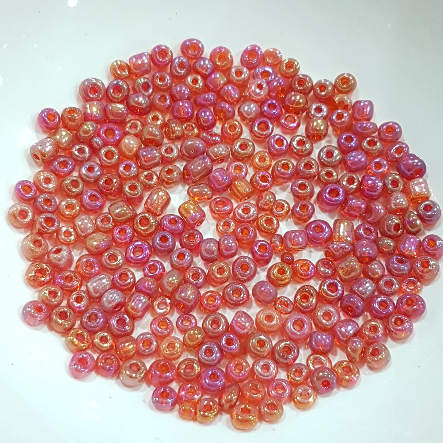 15g 4mm Red AB Seed Beads