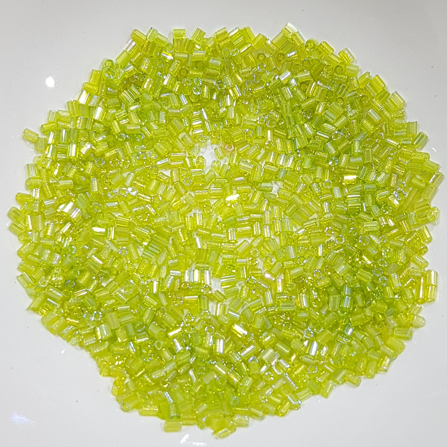 15g 11/0 Lime Green 2 Cut Seed Beads