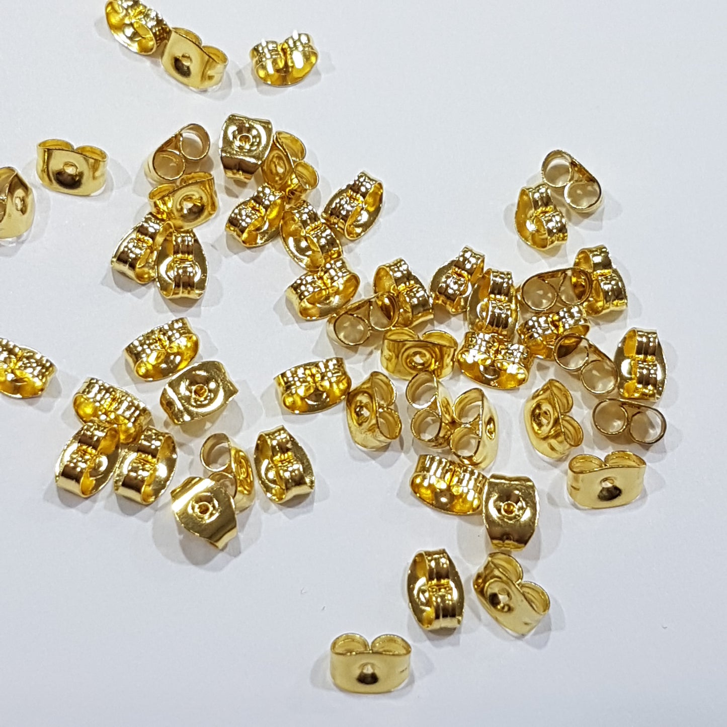 50pc Stainless Steel Gold Earring Backs