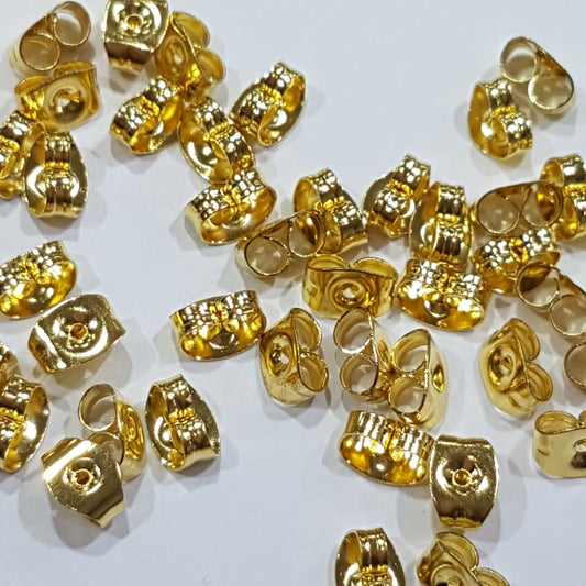 50pc Stainless Steel Gold Earring Backs