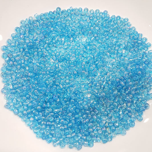 15g 2mm Blue AB Seed Beads