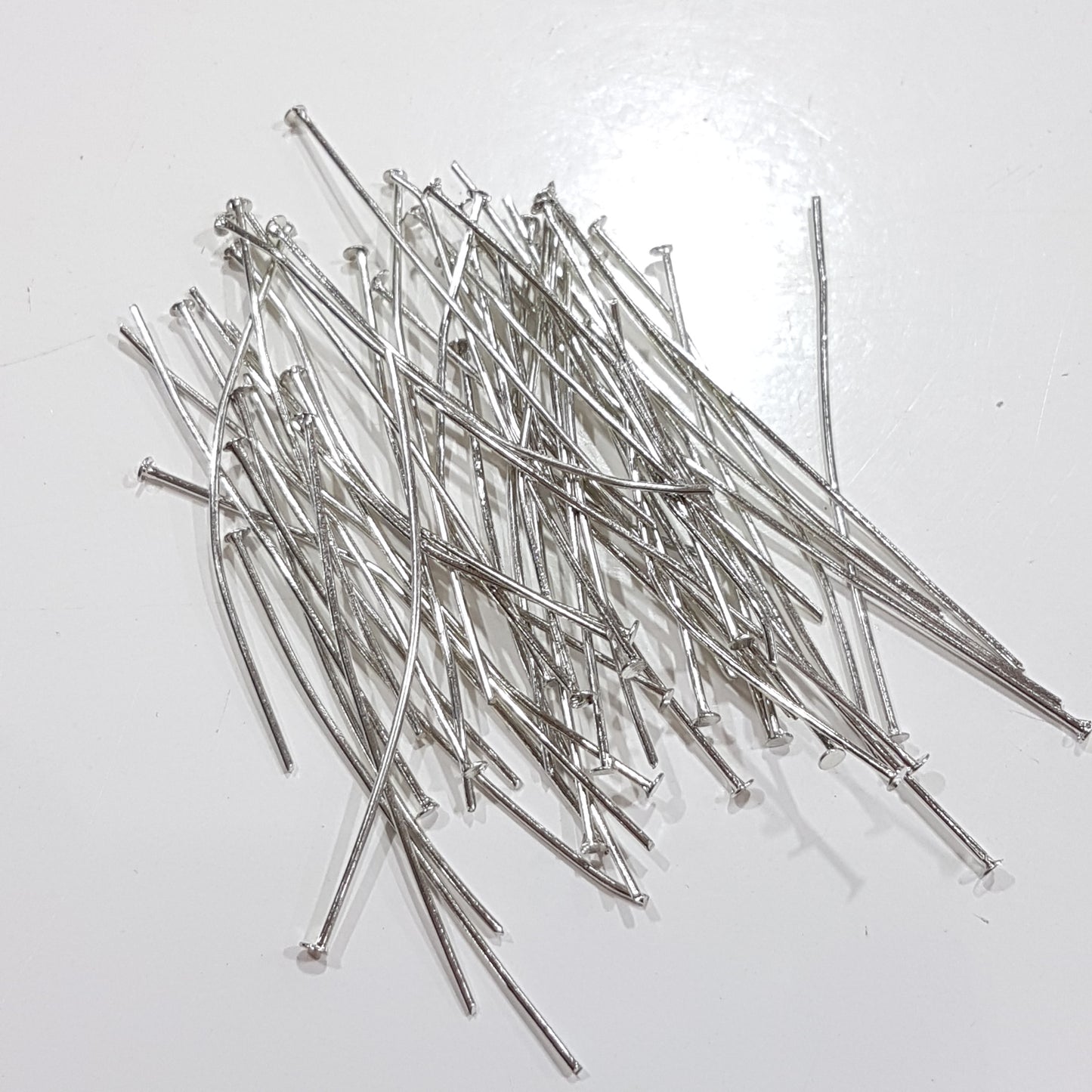 50pc Platinum Silver Head Pins