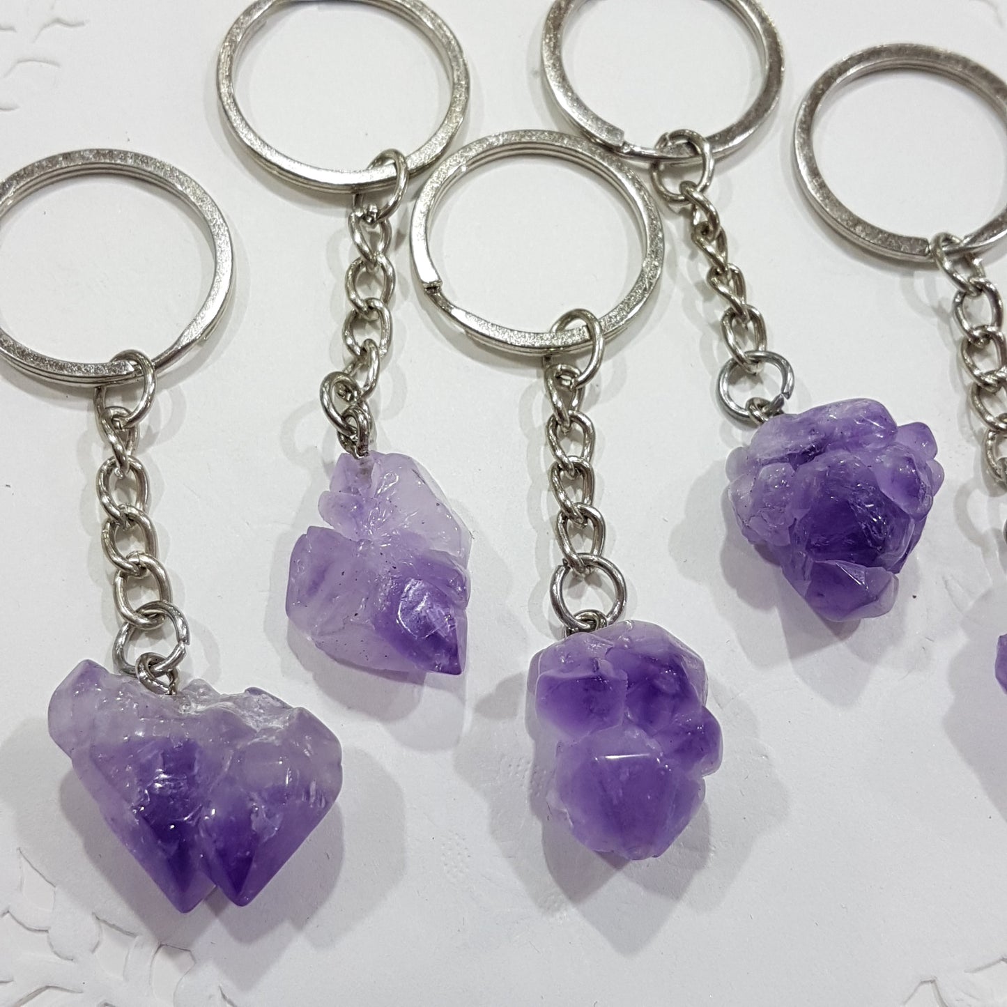 Amethyst Gemstone Key Ring