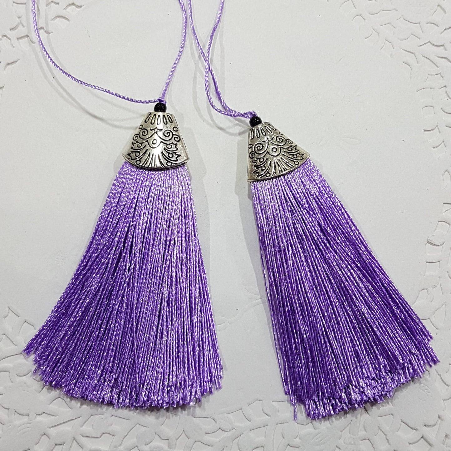 2pc Long Purple Tassels