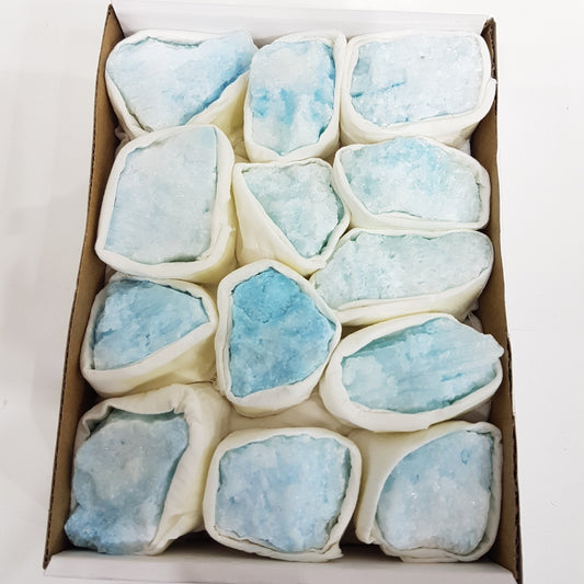 Box of Blue Aragonite Gemstones