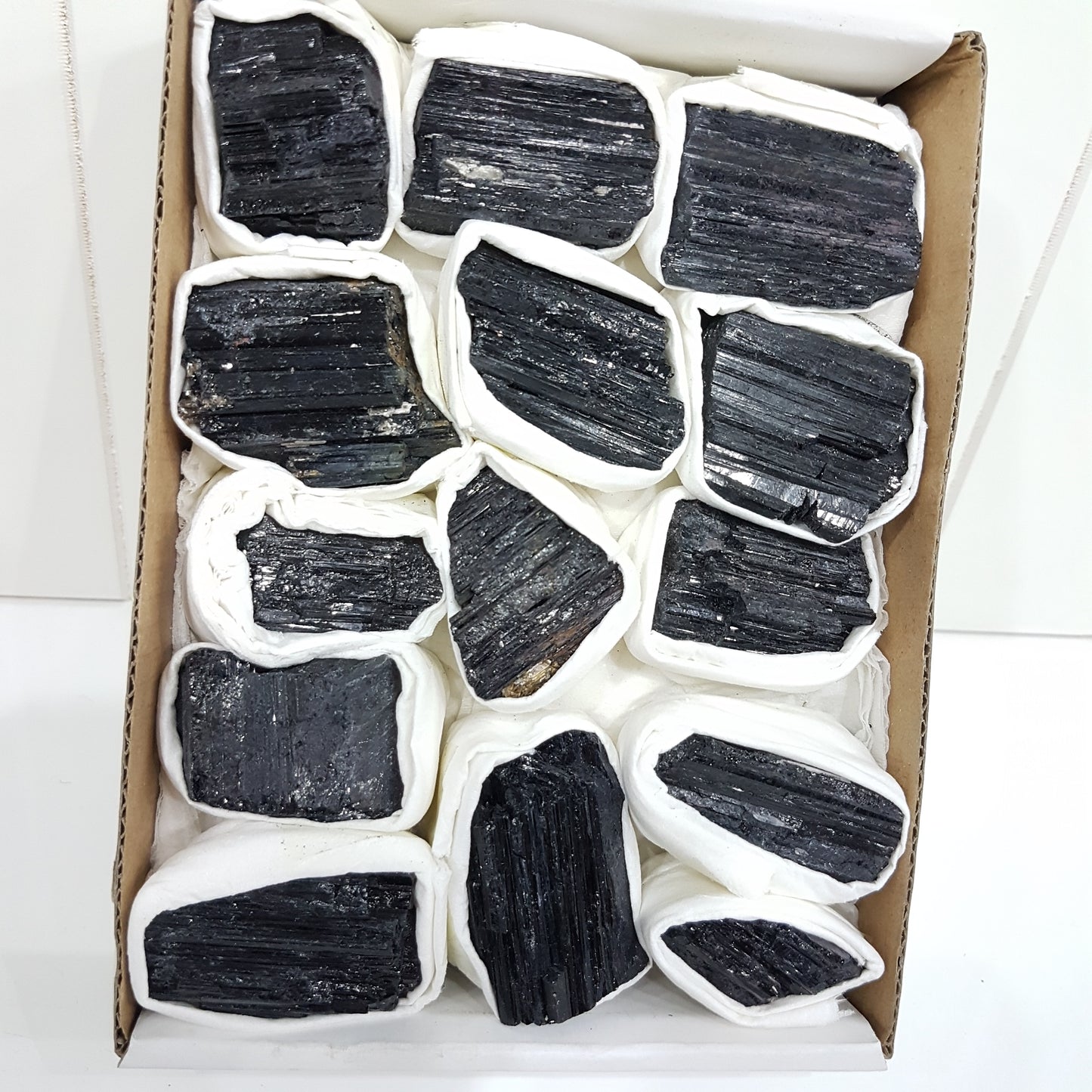 Box of Black Tourmaline Gemstones