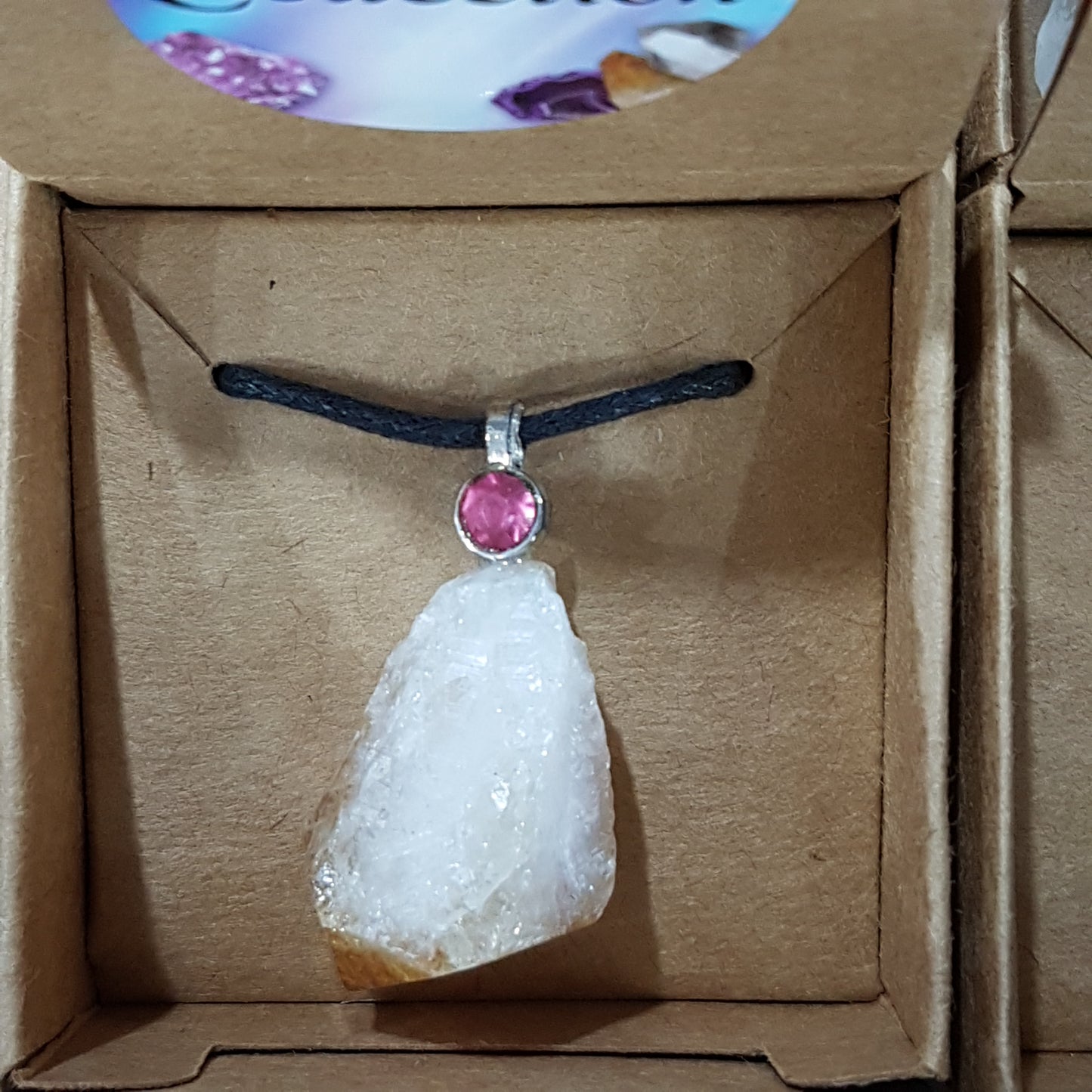 Gemstone with Rhinestone Necklace