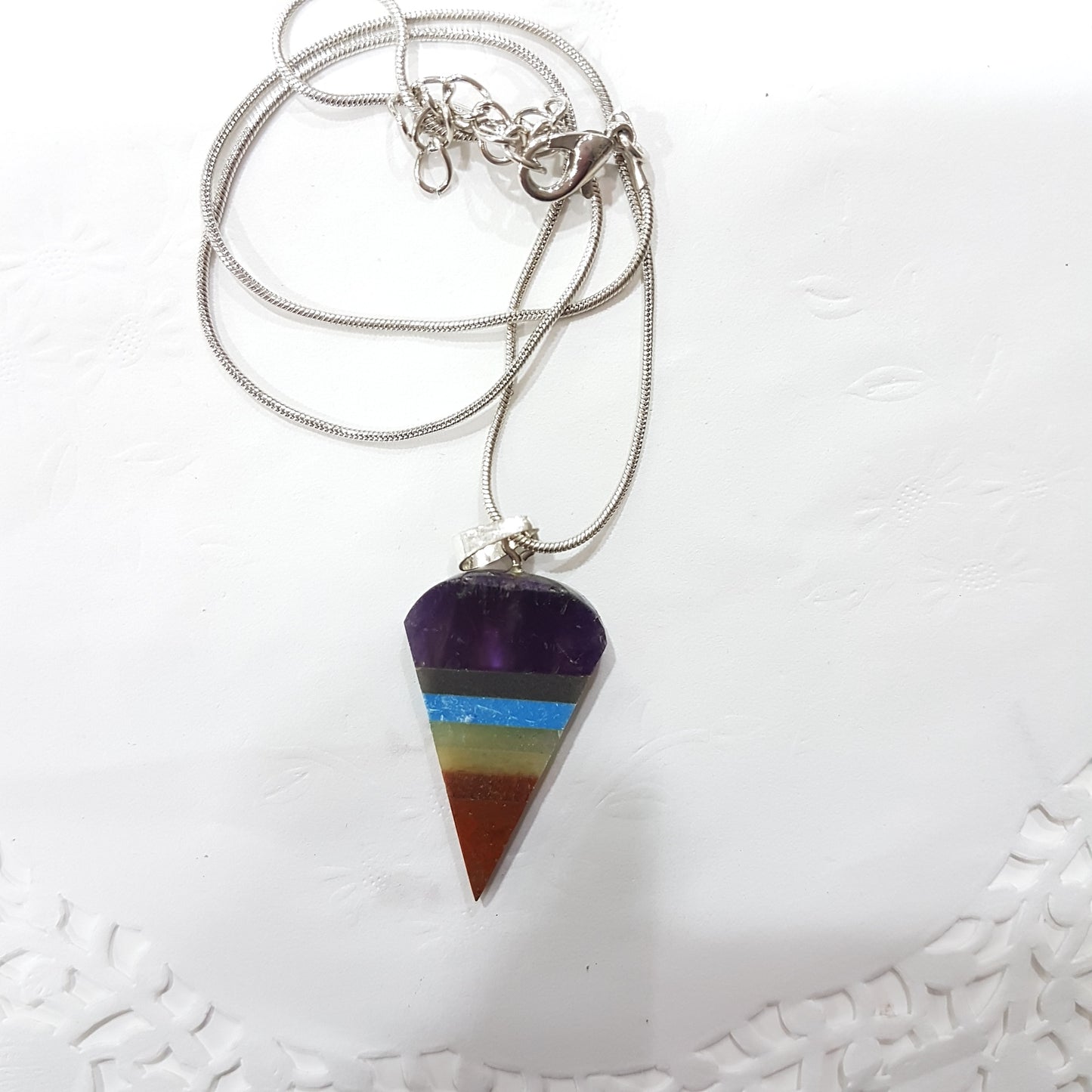 Chakra Gemstone Necklace - Pointed Drop