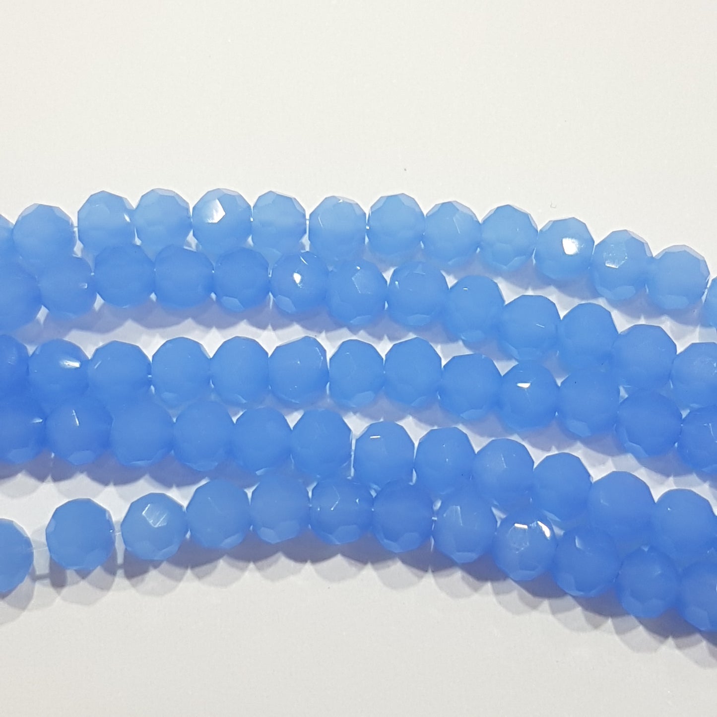 Milky Blue Crystal Glass Beads
