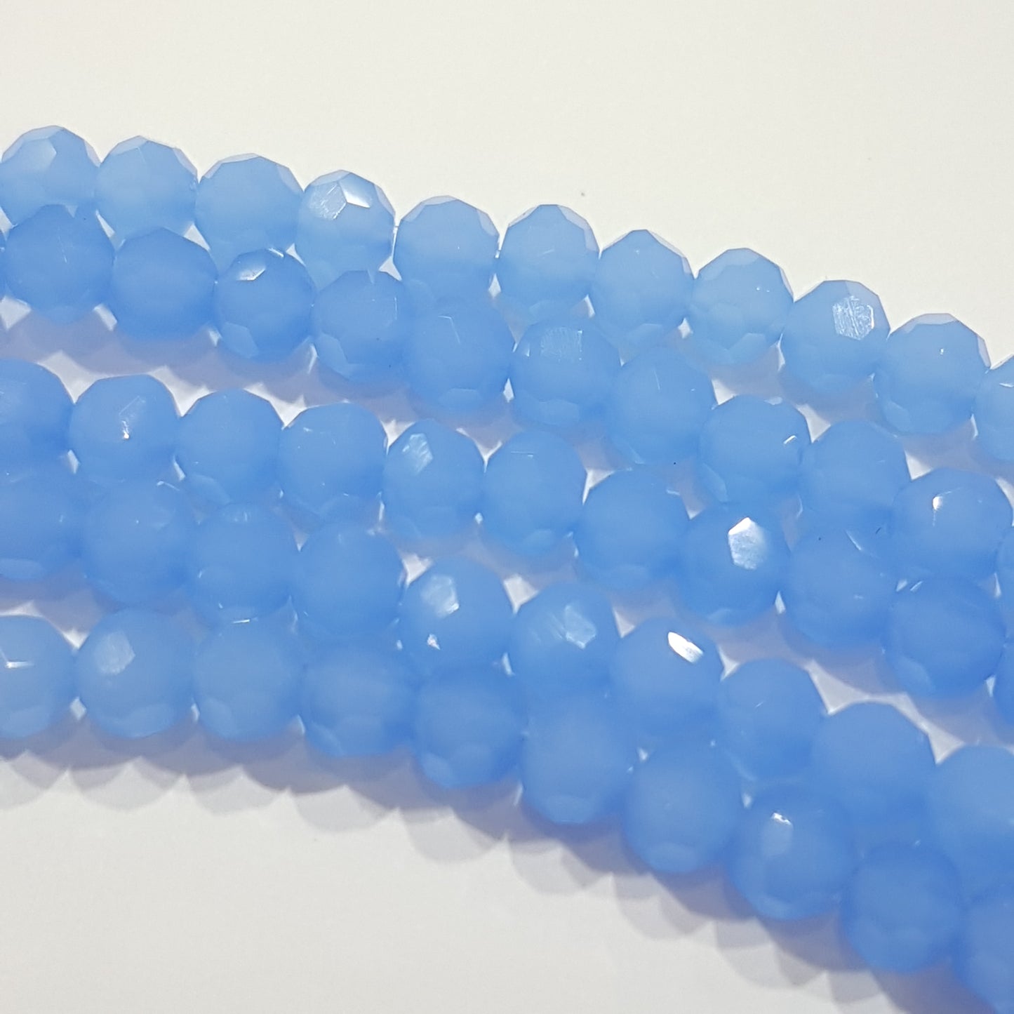 Milky Blue Crystal Glass Beads