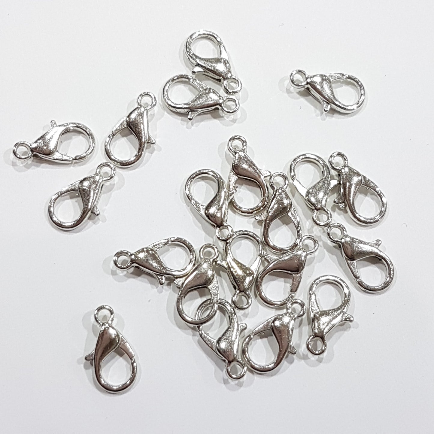20pc Silver Lobster Clasps 12x6mm