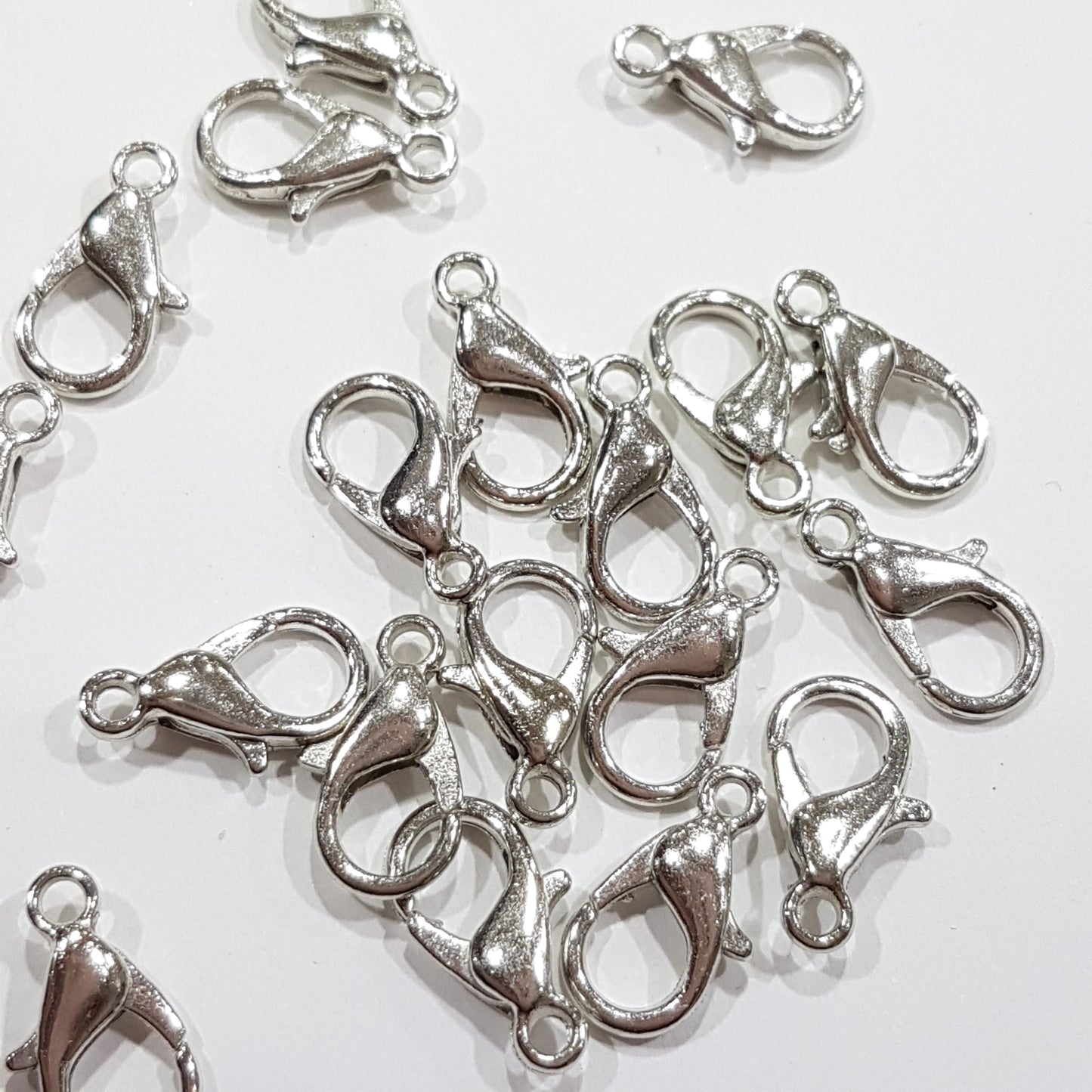 20pc Silver Lobster Clasps 12x6mm
