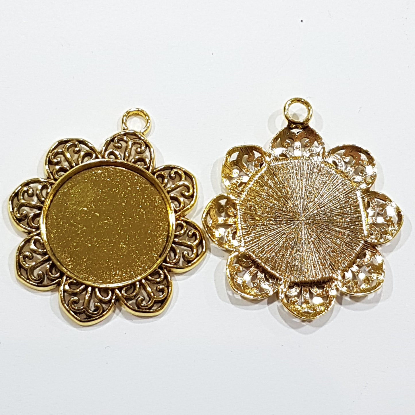 2pc Floral Cabochon Setting