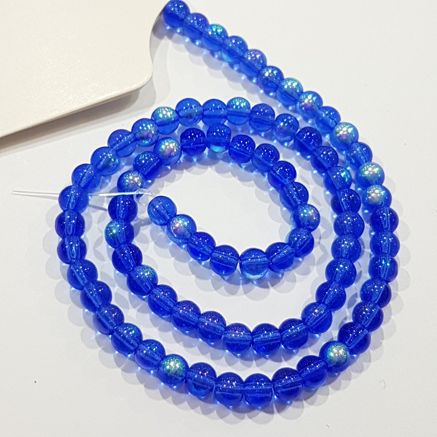 80pc 4mm Blue AB Glass Beads
