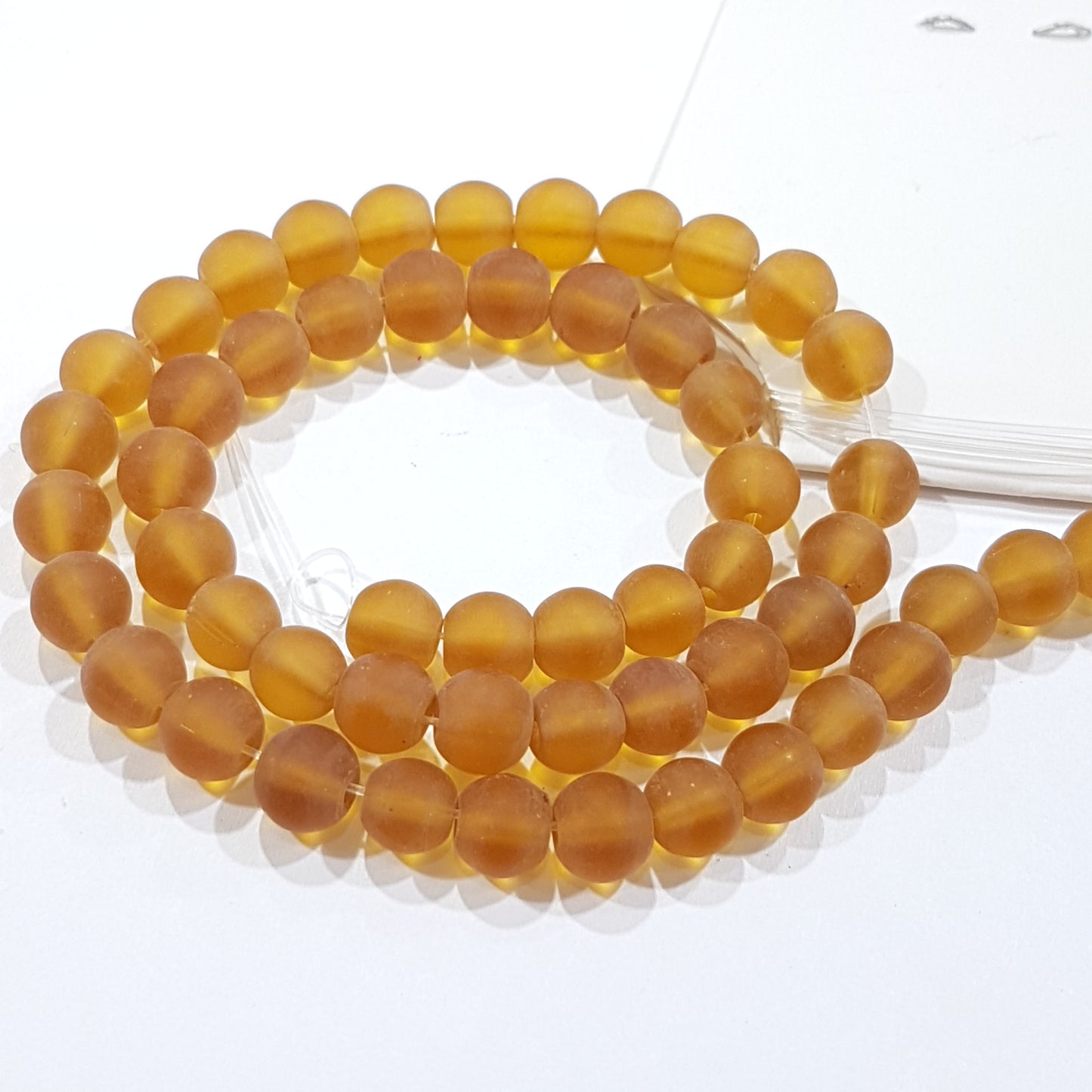 6mm Brown Frosted Glass Beads