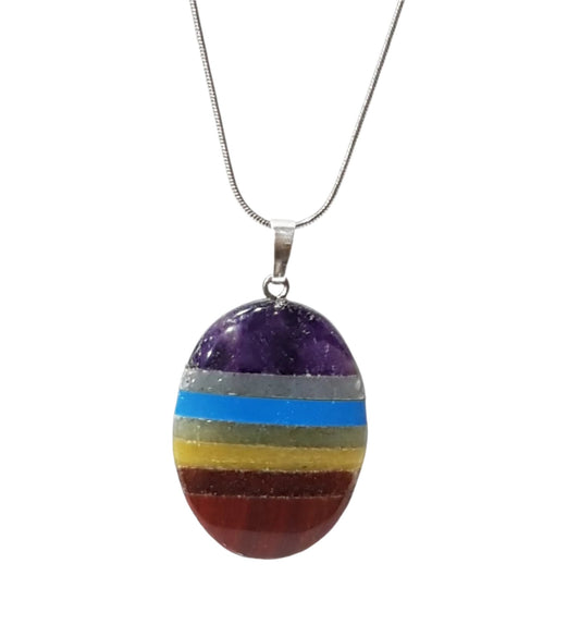 Chakra Gemstone Necklace - Oval