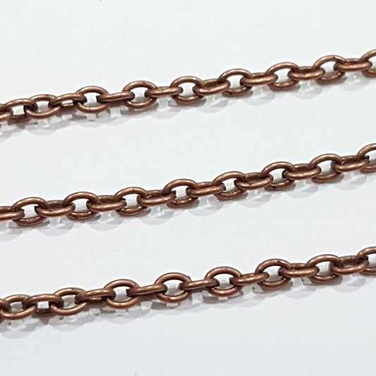 1M Red Copper Oval Link Chain