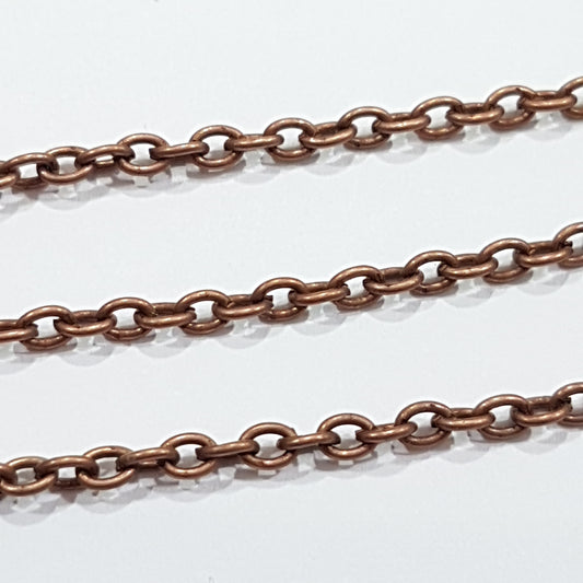 1M Red Copper Oval Link Chain