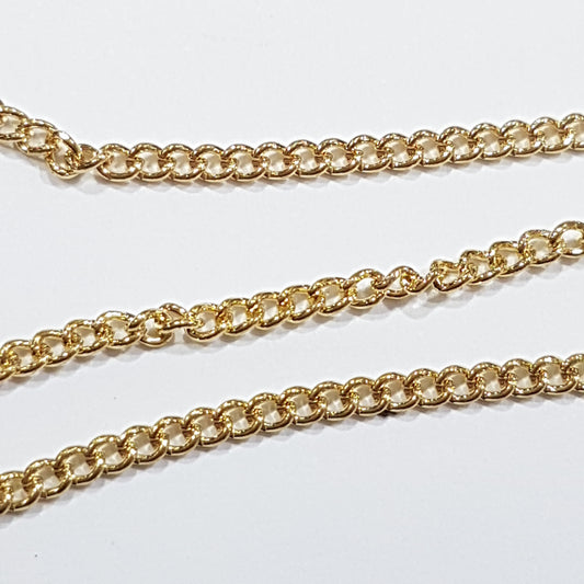1M Gold Plated Twist Chain