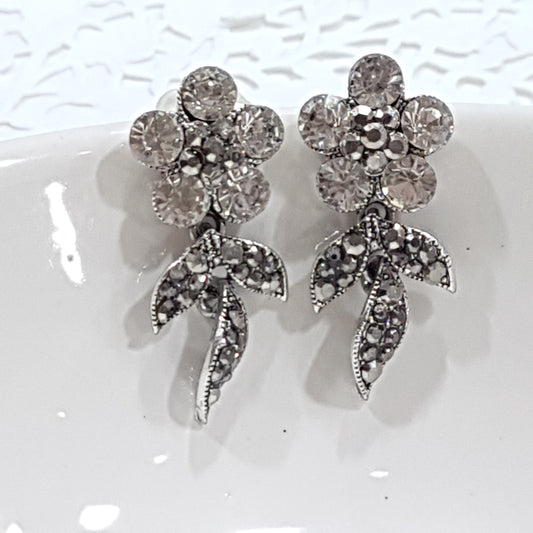 Floral Rhinestone Earrings