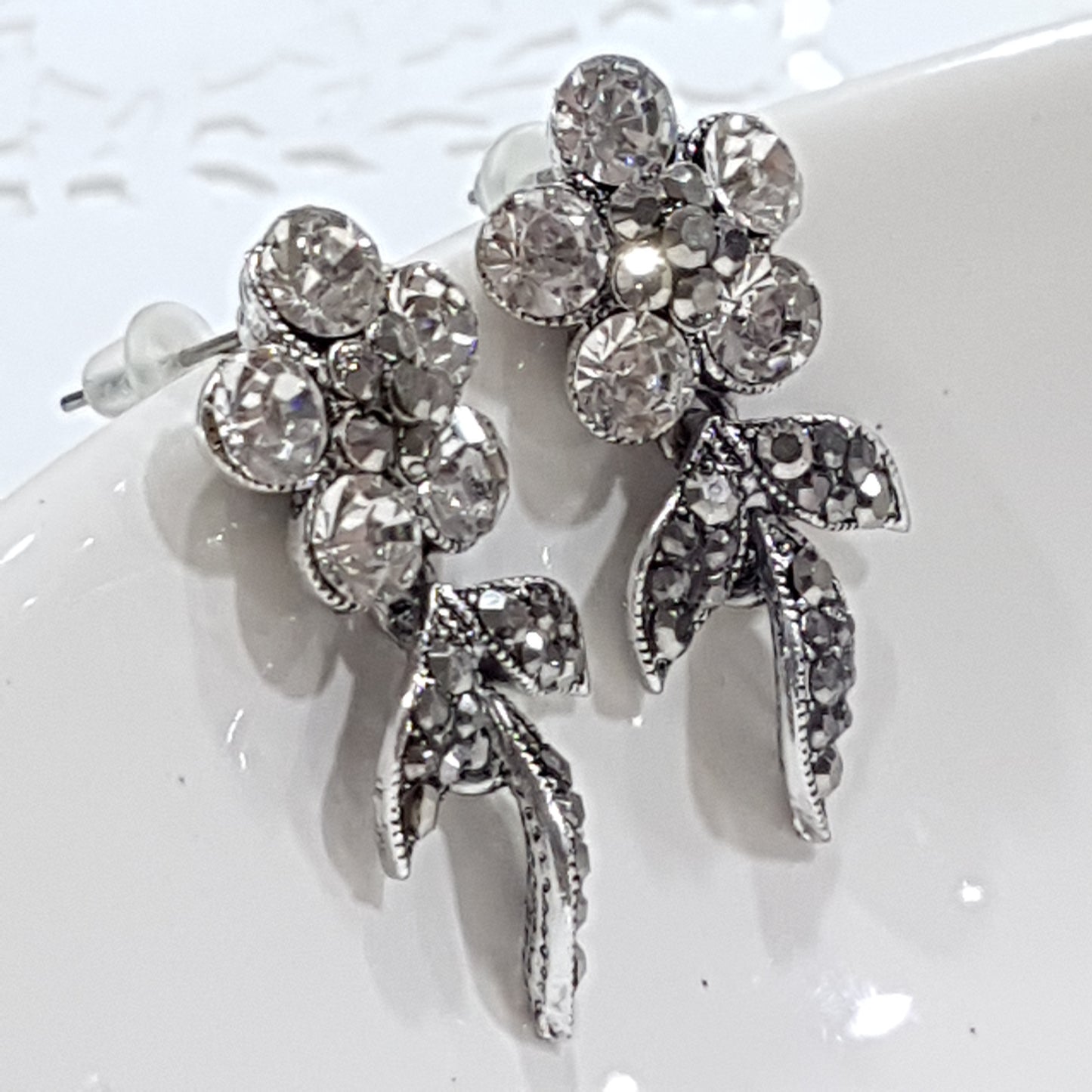 Floral Rhinestone Earrings