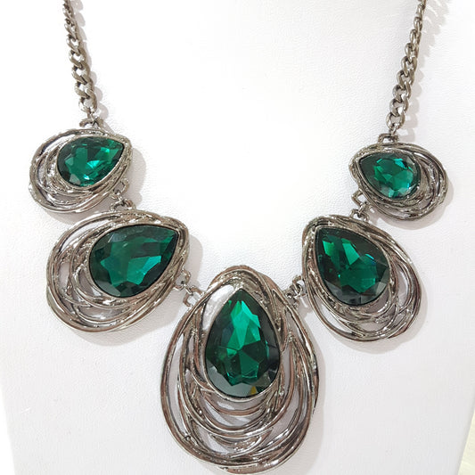 Green and Black Statement Necklace