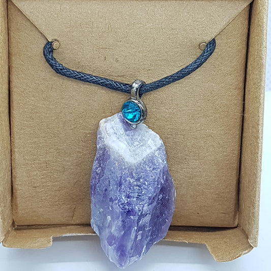 Chevron Amethyst Gemstone Necklace