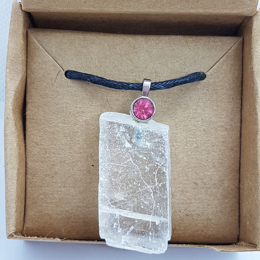 Clear Calcite Gemstone Necklace